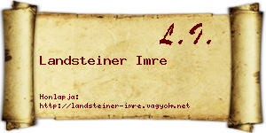 Landsteiner Imre névjegykártya